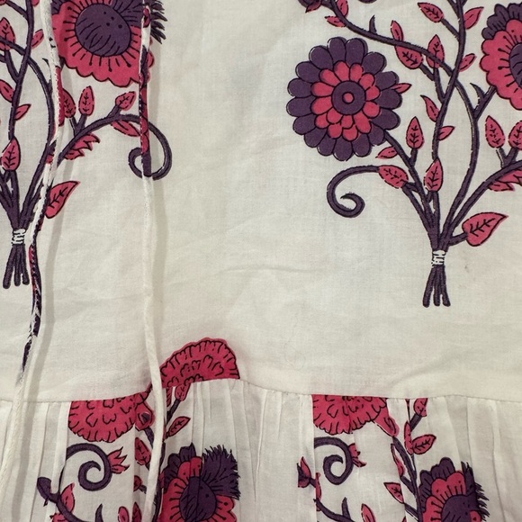 NWOT Victoria Dunn Pink Flower Block Print Cotton Summer Dress - Picture 7 of 7